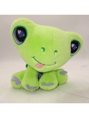 Littlest Pet Shop LPS Green Plush Turtle Stuffed Animal With Sparkly Shell & Emb